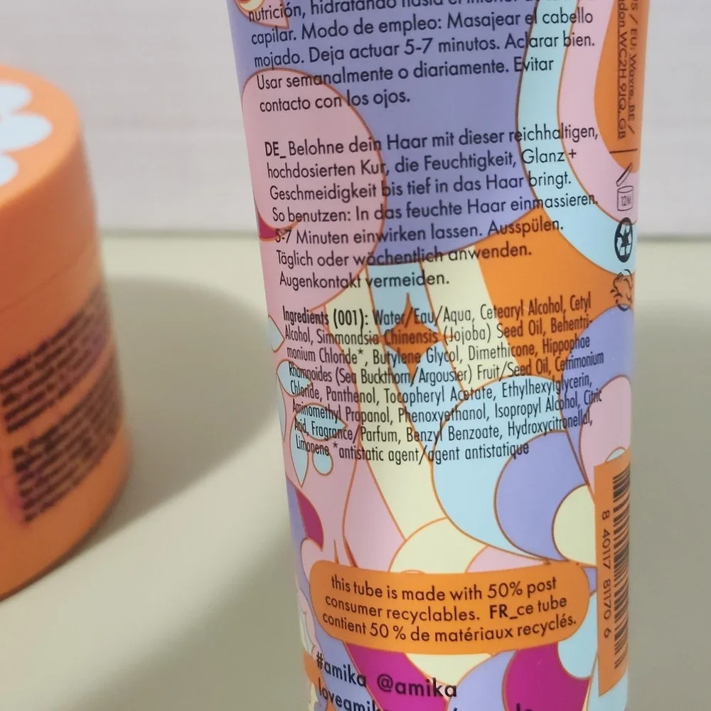 Lot of 2 AMIKA Soulfood Nourishing Hair Mask Full Size‎ All Hair Types